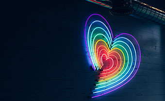 rainbow heart neon sign
